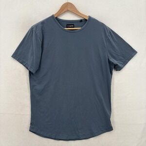 Cuts Shirt Mens Large Blue PYCA Pro Curve-Hem Stretch Crewneck Tee Casual Gym